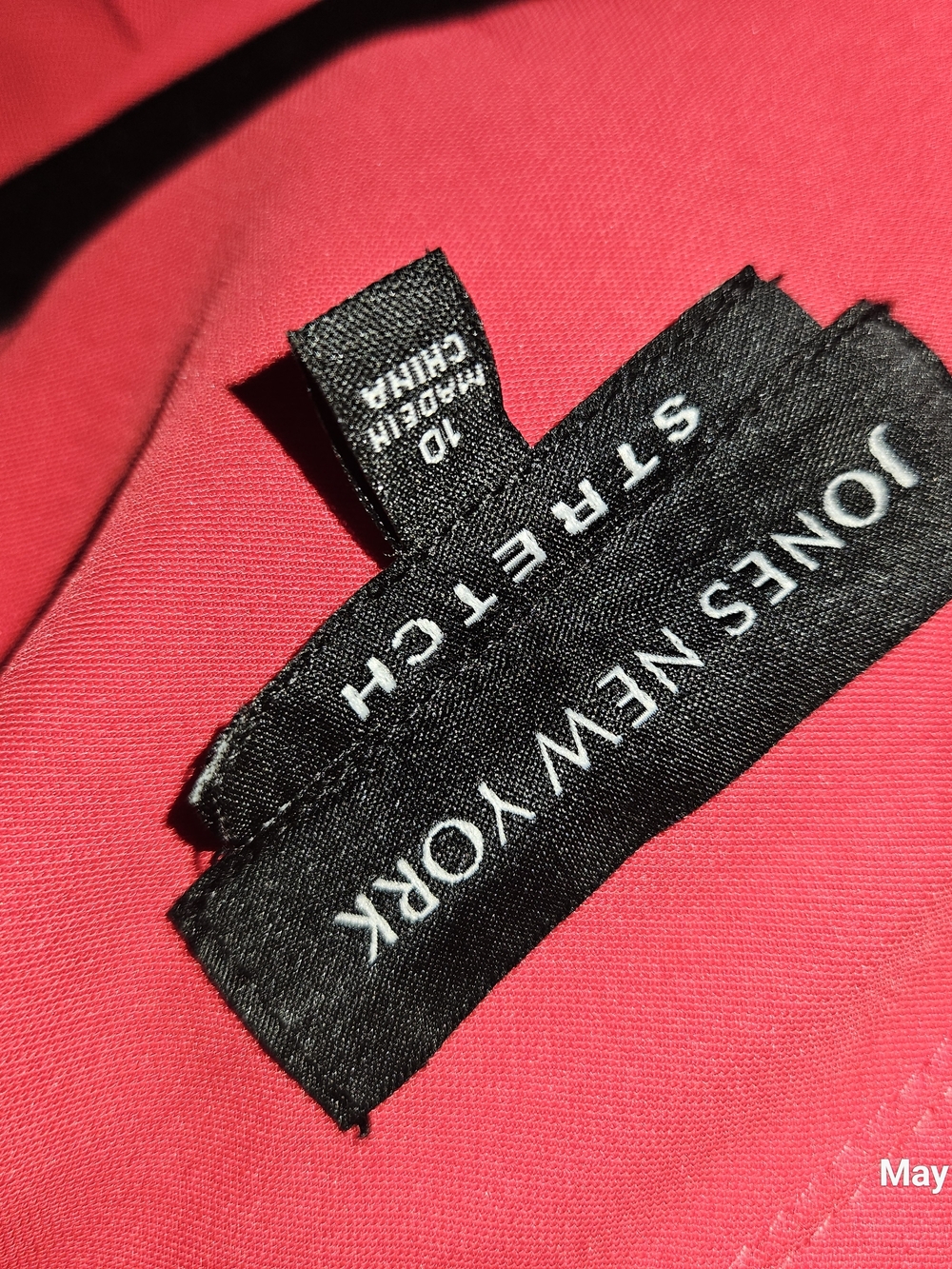 Jones New York Hot Pink Long-Sleeve Shirt Dress with Tie Waist - Picture 3 of 3
